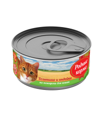 Родные корма консервы для кошек с телятиной и индейкой по-пожарски 100 гр.